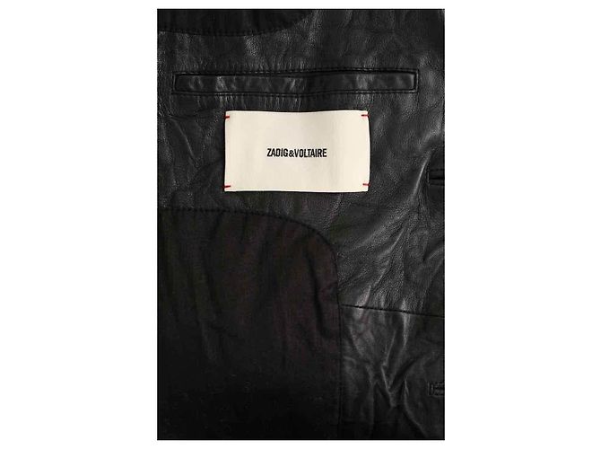 Zadig & Voltaire Abrigo de cuero negro - vista 6
