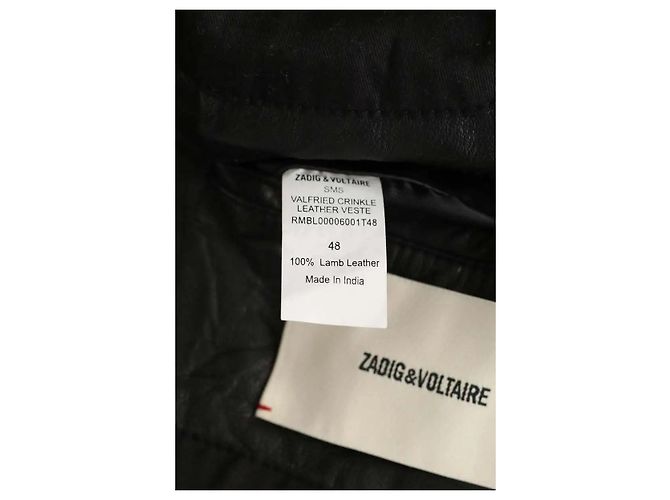 Zadig & Voltaire Abrigo de cuero negro - vista 7