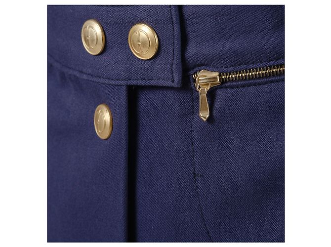 Falda azul Gucci de Tom Ford con botones dorados en la parte frontal - vista 4