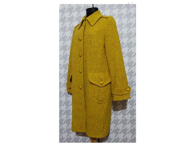 Cappotto Moschino in lana giallo e multicolore - vista 2