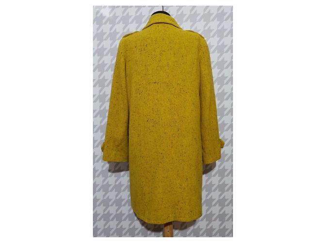 Cappotto Moschino in lana giallo e multicolore - vista 3