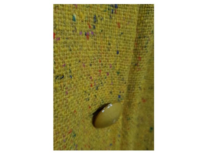 Cappotto Moschino in lana giallo e multicolore - vista 5