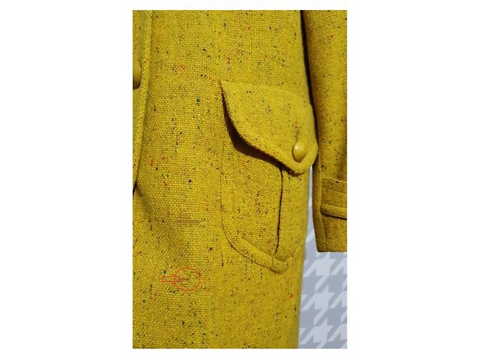 Cappotto Moschino in lana giallo e multicolore - vista 6