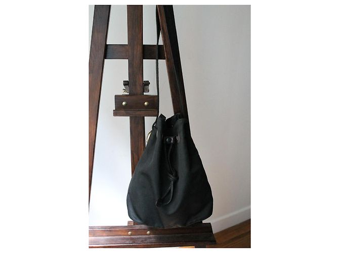 Bolsa bucket Dior em couro e seda Preto - vista 7