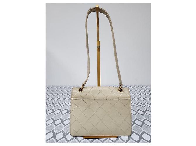 Chanel Vintage Classic Single Flap Bag Creme Roh - Ansicht 2