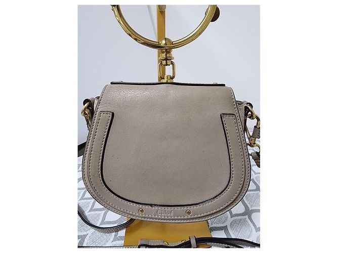 Chloé CHLOE Motty Borsa a Bracciale Piccola Nile in Pelle/Suede Beige - vista 2