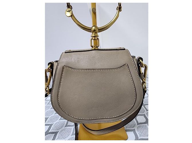 Chloé CHLOE Motty Borsa a Bracciale Piccola Nile in Pelle/Suede Beige - vista 3