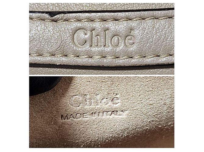 Chloé CHLOE Motty Borsa a Bracciale Piccola Nile in Pelle/Suede Beige - vista 4