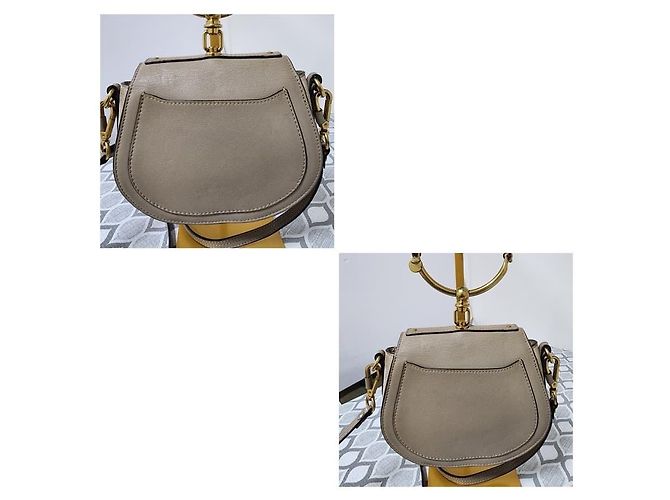Chloé CHLOE Motty Borsa a Bracciale Piccola Nile in Pelle/Suede Beige - vista 5