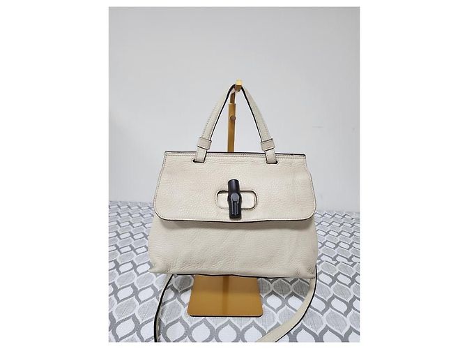 Borsa a tracolla quotidiana piccola Bamboo Gucci Off-White Crudo - vista 14
