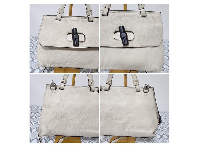 Borsa a tracolla quotidiana piccola Bamboo Gucci Off-White Crudo - vista 6