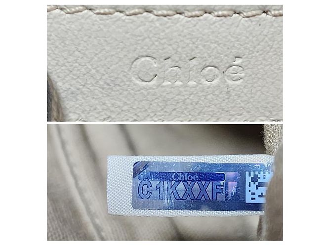 Chloé Sac à main et épaule en cuir Chloe à cordon de serrage 2 en 1 Crème/Beige Écru - vue 3
