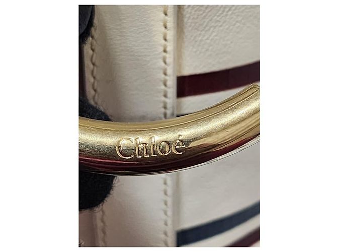 Chloé Sac à main et épaule en cuir Chloe à cordon de serrage 2 en 1 Crème/Beige Écru - vue 7