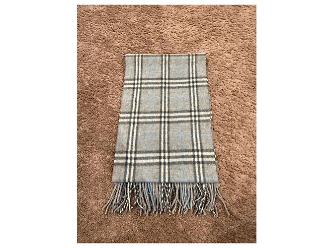 Sciarpa vintage in lana merino e cashmere grigia di Burberry Grigio - vista 2