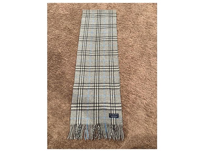 Sciarpa vintage in lana merino e cashmere grigia di Burberry Grigio - vista 3