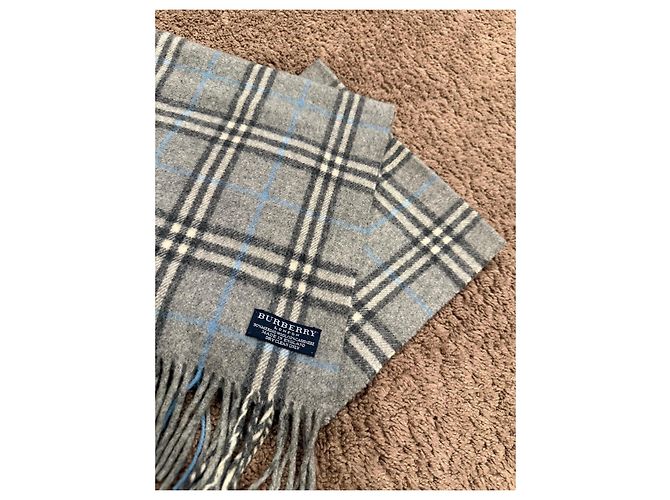 Sciarpa vintage in lana merino e cashmere grigia di Burberry Grigio - vista 4