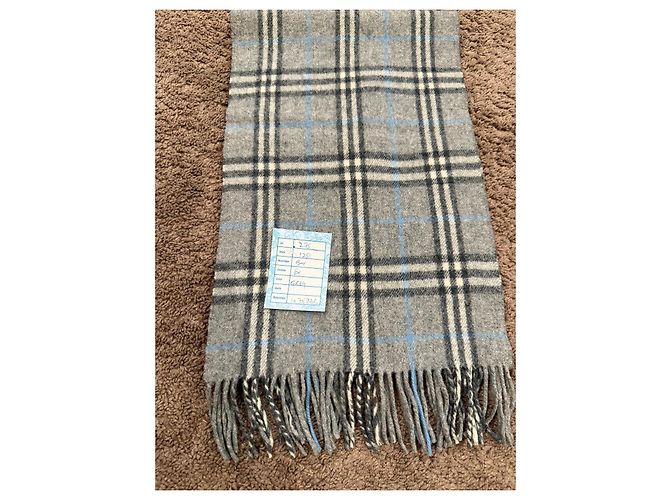 Sciarpa vintage in lana merino e cashmere grigia di Burberry Grigio - vista 5