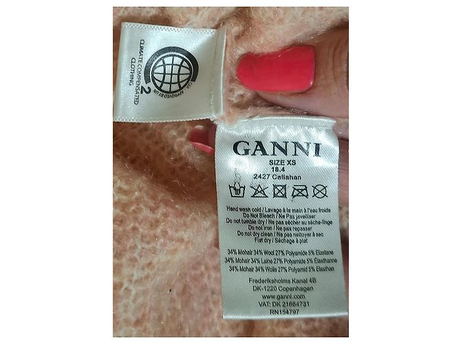 GANNI Mohair- und Woll-Cardigan Größe XS Koralle Karamell - Ansicht 4