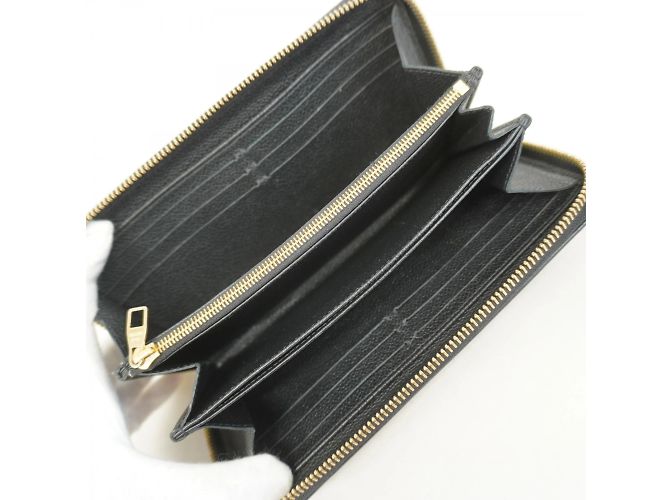 Louis Vuitton Monogram Empreinte Zippy Wallet Black Beige - view 3