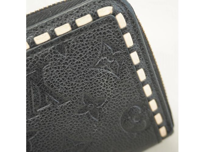 Louis Vuitton Monogram Empreinte Zippy Wallet Black Beige - view 8
