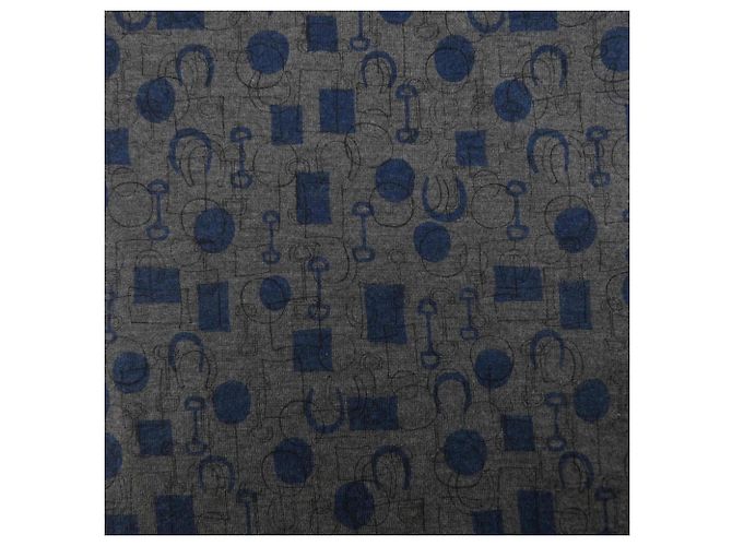 Hermès Hermes Cashmere and Silk Stole Brown Red Navy blue - view 4
