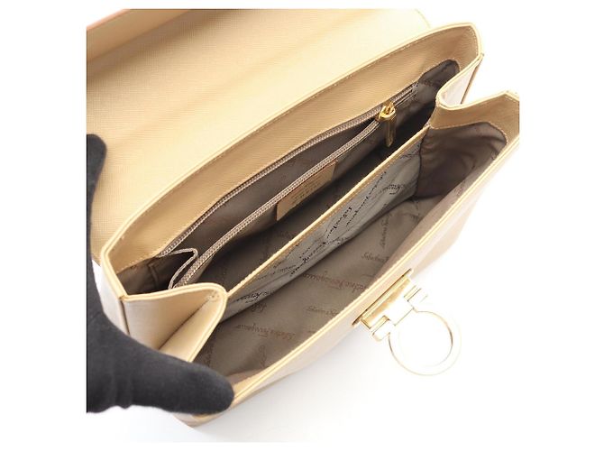 Borsa Gancini Salvatore Ferragamo Beige - vista 3