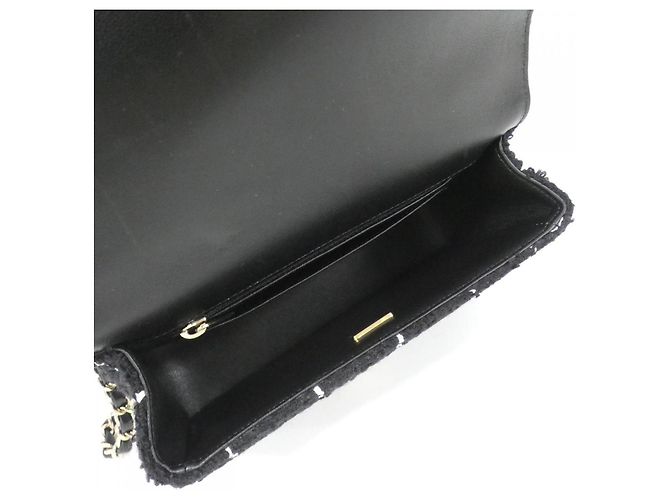 Borsa a spalla in lana nera Chanel AS4388 Nero - vista 6