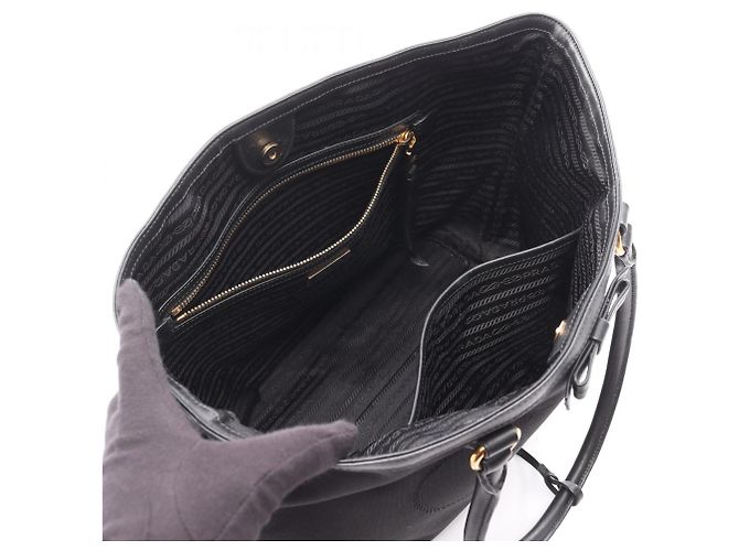 Prada Logo Jacquard Tote Bag Schwarz - Ansicht 3