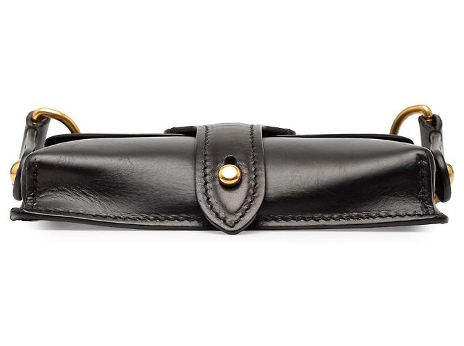 Saddle Dior Schwarze Mini-Leder D Bee Satteltasche - Ansicht 3