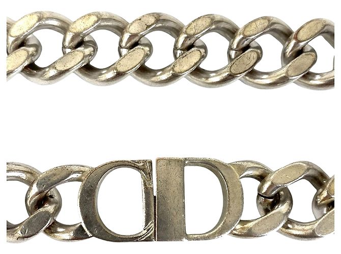 Collana a catena in argento placcato con logo CD di Dior - vista 3
