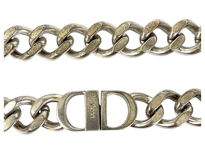 Collana a catena in argento placcato con logo CD di Dior - vista 4