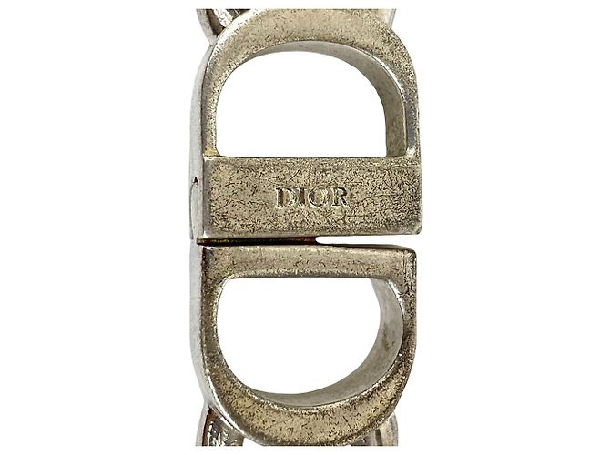 Collana a catena in argento placcato con logo CD di Dior - vista 5
