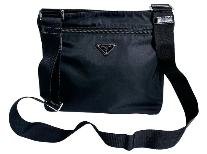Borsa a Spalla in Nylon Nero Prada - vista 2