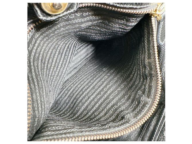 Borsa tote e a spalla in pelle verniciata nera Prada Nero - vista 13