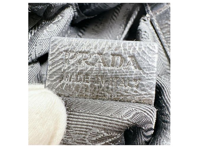 Borsa tote e a spalla in pelle verniciata nera Prada Nero - vista 20
