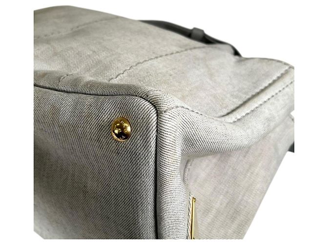 Borsa Tote Canapa Prada in denim - vista 10