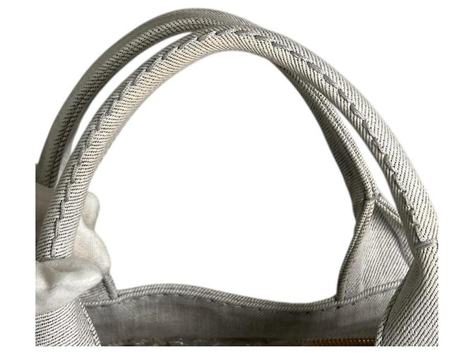 Borsa Tote Canapa Prada in denim - vista 11