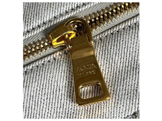 Borsa Tote Canapa Prada in denim - vista 15