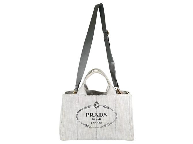 Borsa Tote Canapa Prada in denim - vista 4