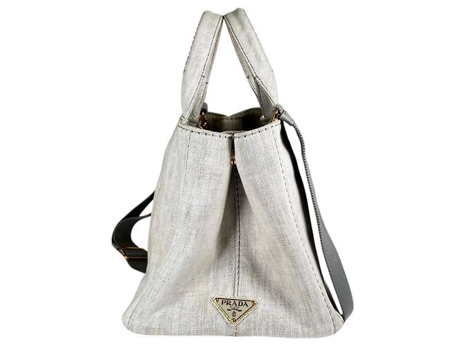 Borsa Tote Canapa Prada in denim - vista 5