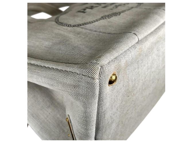 Borsa Tote Canapa Prada in denim - vista 7