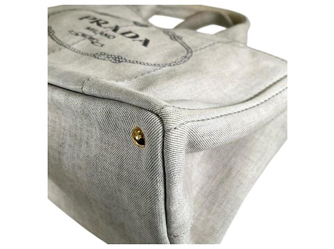 Borsa Tote Canapa Prada in denim - vista 8