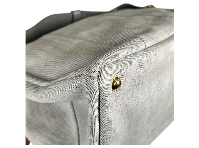 Borsa Tote Canapa Prada in denim - vista 9