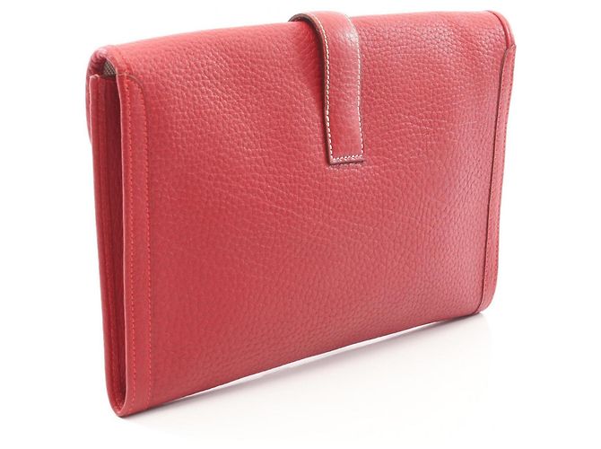 Borsa Clutch Hermès Jige PM in Rosso - vista 2