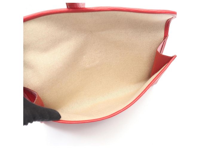 Borsa Clutch Hermès Jige PM in Rosso - vista 3