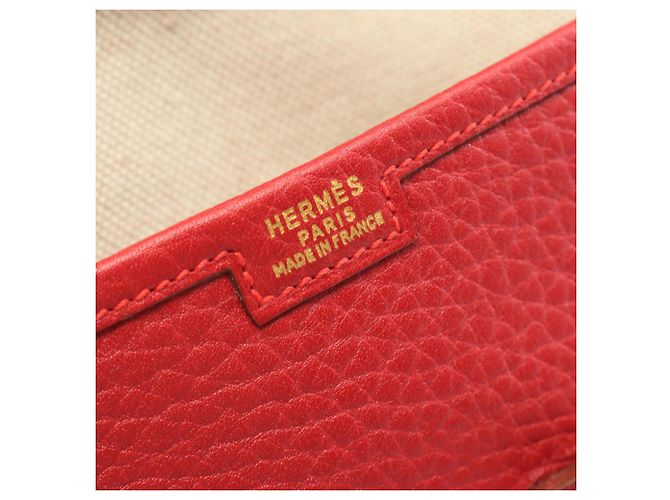 Borsa Clutch Hermès Jige PM in Rosso - vista 4