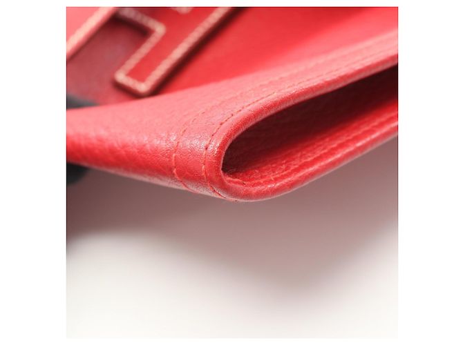 Borsa Clutch Hermès Jige PM in Rosso - vista 9