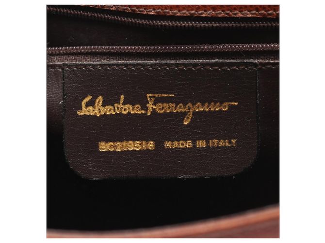 Borsa a Spalla Gancini Salvatore Ferragamo Marrone - vista 4