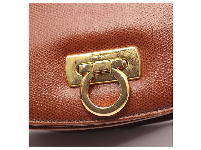 Borsa a Spalla Gancini Salvatore Ferragamo Marrone - vista 7