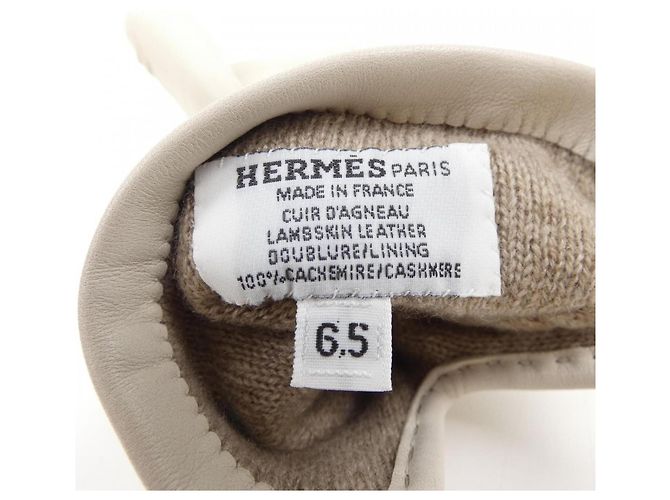 Guanti in cashmere caldi Hermès in beige - vista 3